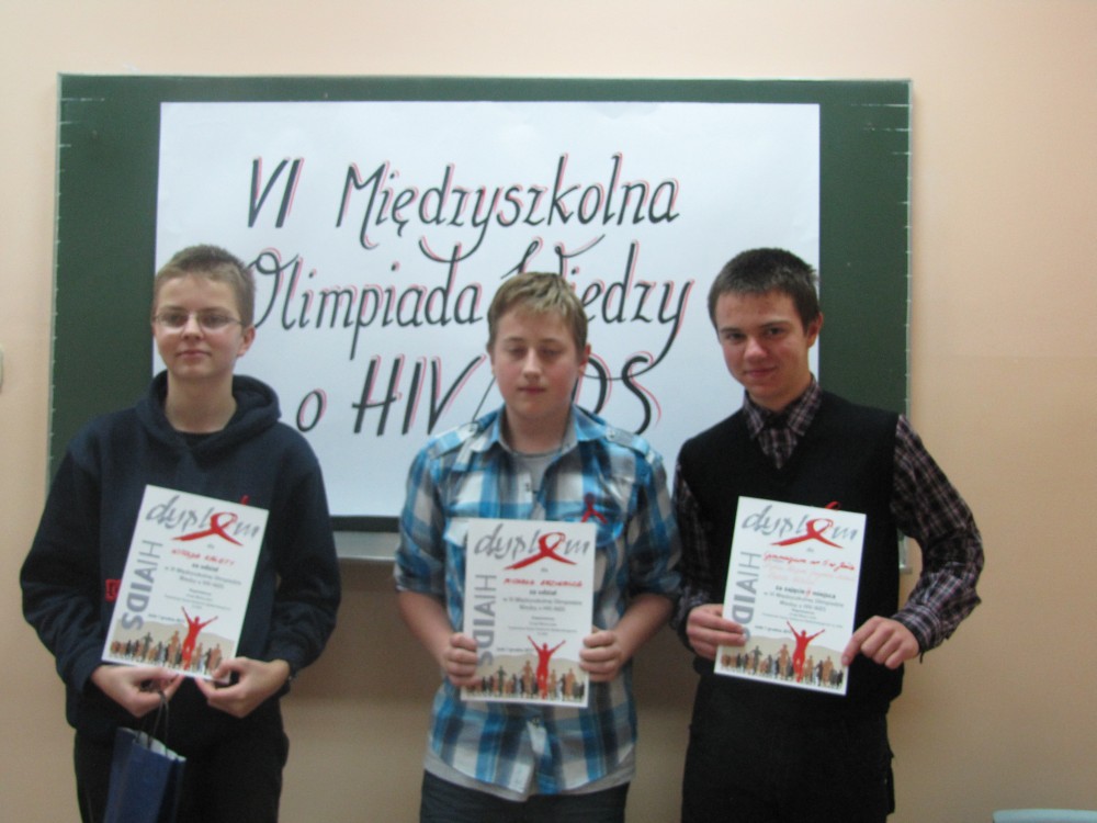 Laureaci olimpiady wiedzy o HIV/AIDS