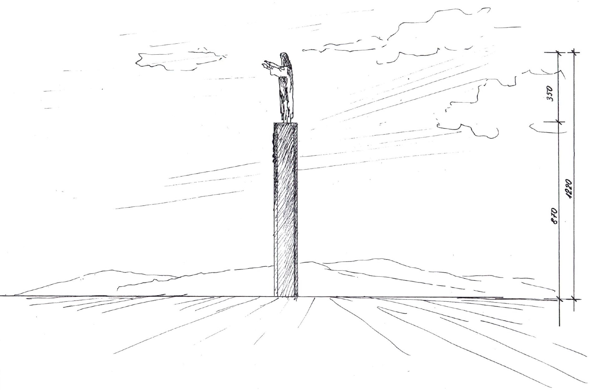Wstępna koncepcja pomnika przedstawiona radnym miejskim.