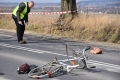 Potrącenie rowerzysty na DW 993 w Nowym Żmigrodzie