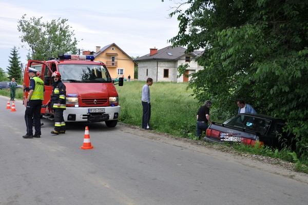 Wypadek w Łajscach. Fot. terazJaslo.pl / Damian Palar